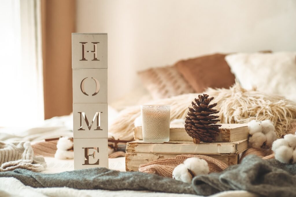 Still life details in home interior of living room